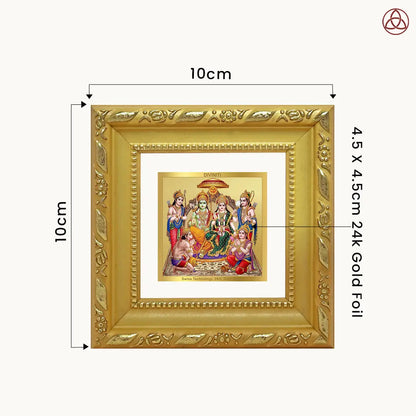 Ram Darbar | Divine Royal Family Tabletop Frame in 24K Gold Plated Foil