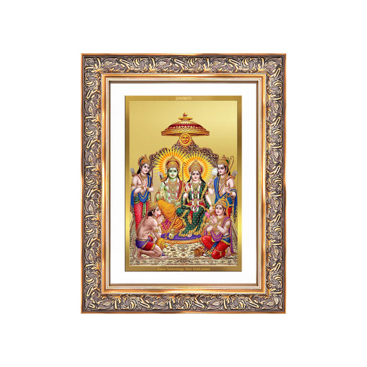 Ram Darbar | Divine Royal Family Wall Mount Photo Frame in 24K Gold Plated Foil