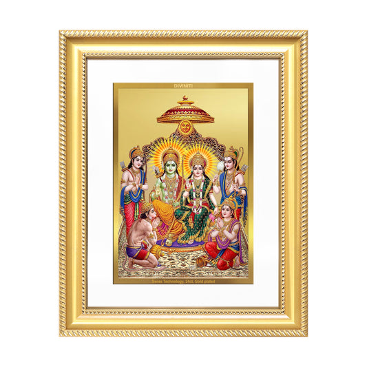Ram Darbar | Divine Royal Family Wall Mount Photo Frame in 24K Gold Plated Foil