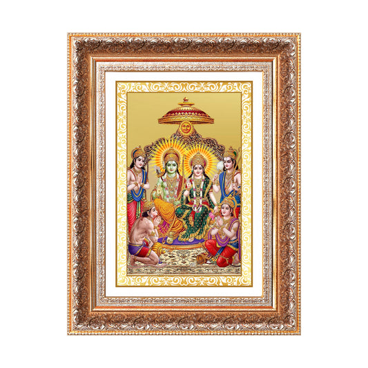 Ram Darbar | Divine Royal Family Wall Mount Photo Frame in 24K Gold Plated Foil