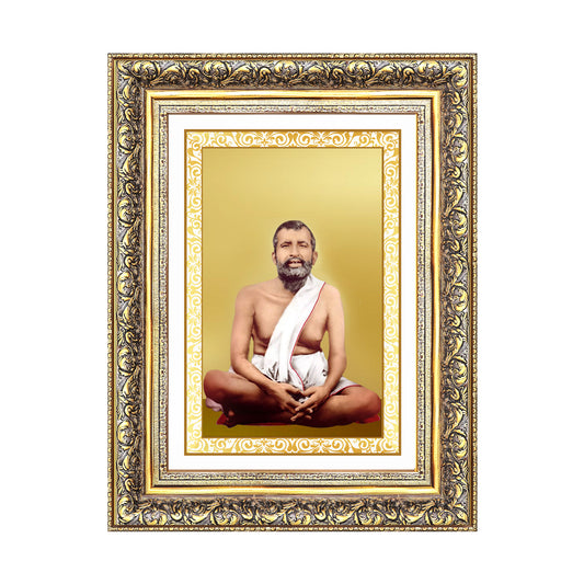 Sri Ramakrishna Paramahamsa | Enlightened Mystic of Bhakti & Vedanta Wall Photo Frame in 24K Gold Plated Foil