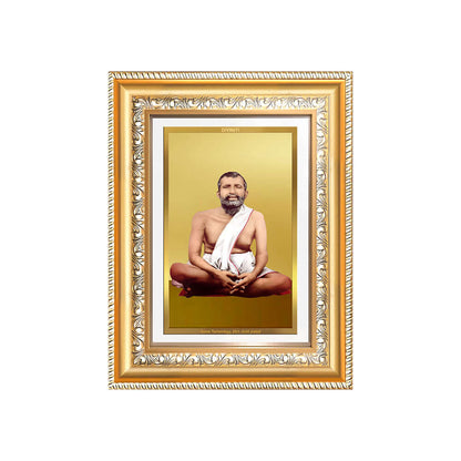 Sri Ramakrishna Paramahamsa wall and tabletop photo frame in 24K gold plated foil design.