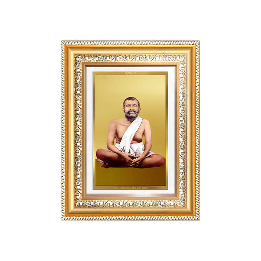 Sri Ramakrishna Paramahamsa wall and tabletop photo frame in 24K gold plated foil design.