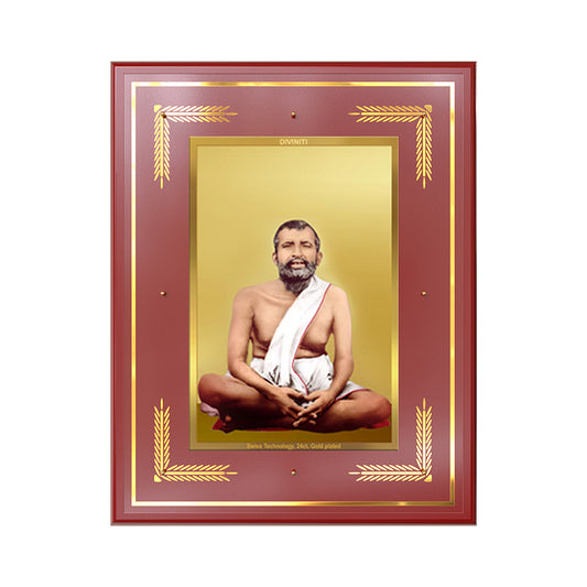 Sri Ramakrishna Paramahamsa | Enlightened Mystic of Bhakti & Vedanta Wall Photo Frame in 24K Gold Plated Foil