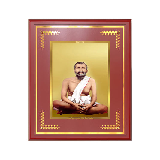 Sri Ramakrishna Paramahamsa | Enlightened Mystic of Bhakti & Vedanta Wall & Tabletop Frame in 24K Gold Plated Foil