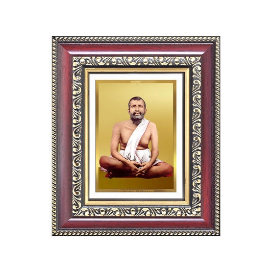 Sri Ramakrishna Paramahamsa | Enlightened Mystic of Bhakti & Vedanta Wall & Tabletop Frame in 24K Gold Plated Foil