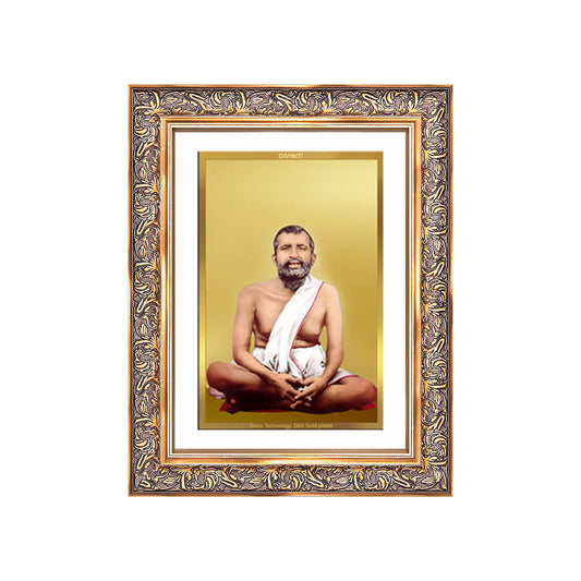 Sri Ramakrishna Paramahamsa | Enlightened Mystic of Bhakti & Vedanta Wall Photo Frame in 24K Gold Plated Foil