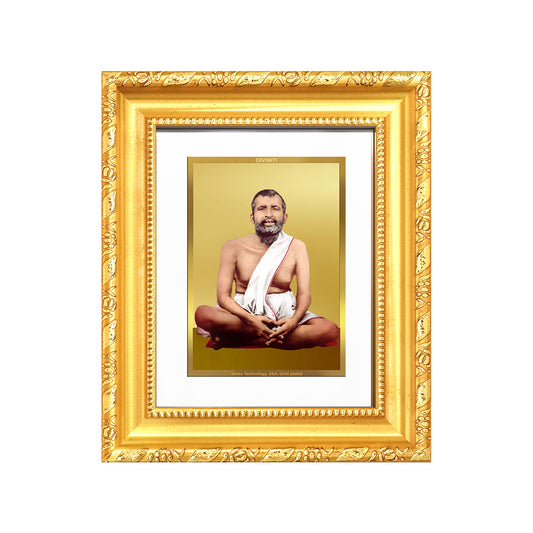Sri Ramakrishna Paramahamsa | Enlightened Mystic of Bhakti & Vedanta Wall & Tabletop Frame in 24K Gold Plated Foil