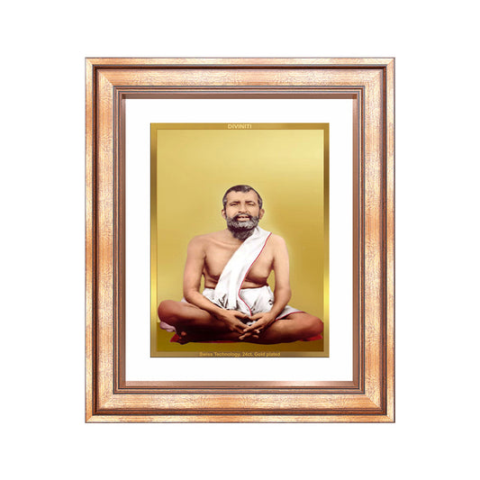 Sri Ramakrishna Paramahamsa | Enlightened Mystic of Bhakti & Vedanta Wall & Tabletop Frame in 24K Gold Plated Foil