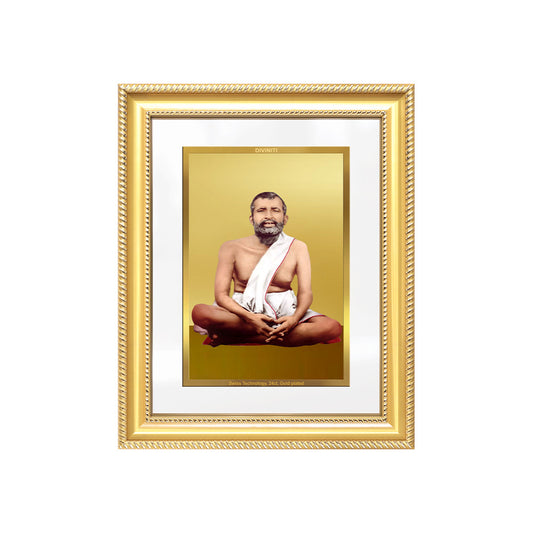 Sri Ramakrishna Paramahamsa | Enlightened Mystic of Bhakti & Vedanta Wall & Tabletop Frame in 24K Gold Plated Foil