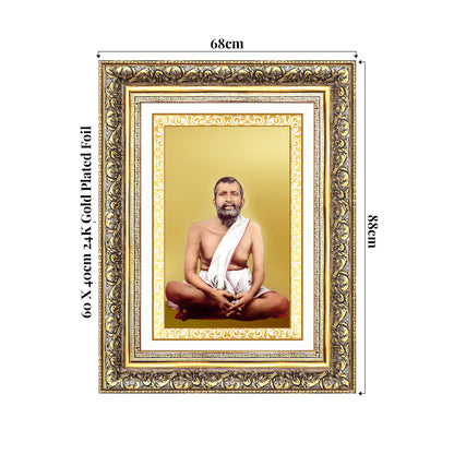 Sri Ramakrishna Paramahamsa | Enlightened Mystic of Bhakti & Vedanta Wall Photo Frame in 24K Gold Plated Foil