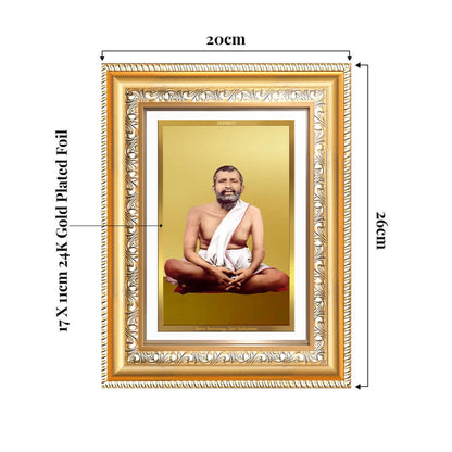 Sri Ramakrishna Paramahamsa | Enlightened Mystic of Bhakti & Vedanta Wall and Tabletop Photo Frame in 24K Gold Plated Foil