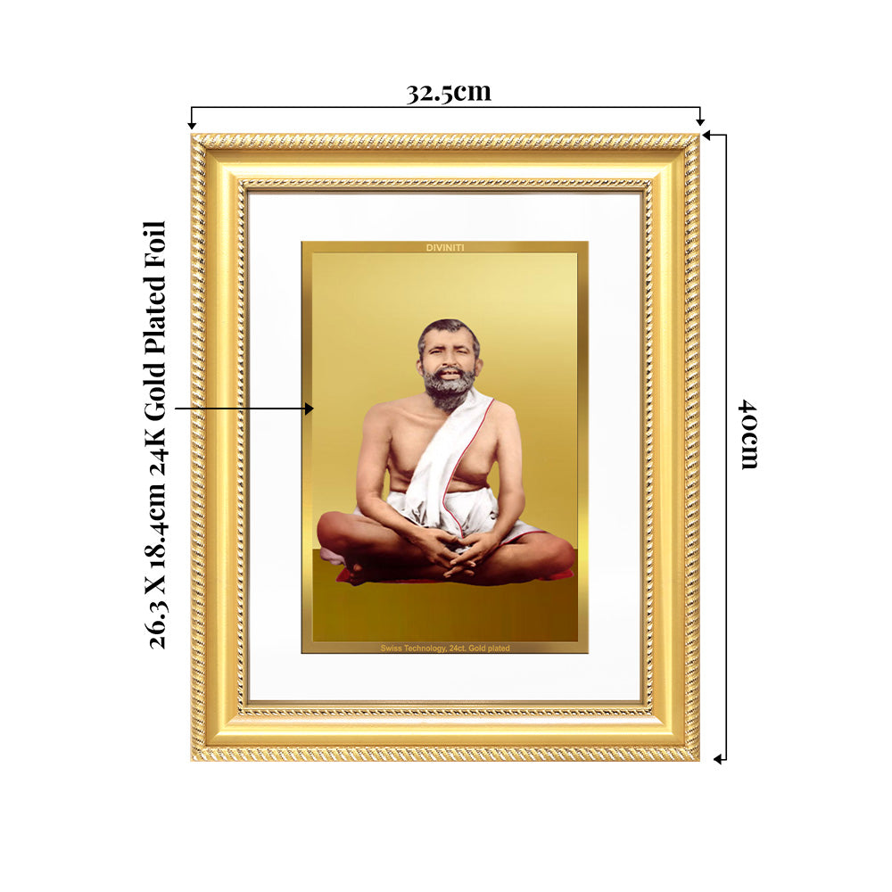 Sri Ramakrishna Paramahamsa | Enlightened Mystic of Bhakti & Vedanta Wall & Tabletop Frame in 24K Gold Plated Foil