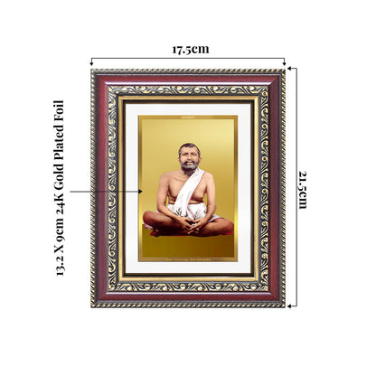 Sri Ramakrishna Paramahamsa | Enlightened Mystic of Bhakti & Vedanta Wall and Tabletop Photo Frame in 24K Gold Plated Foil