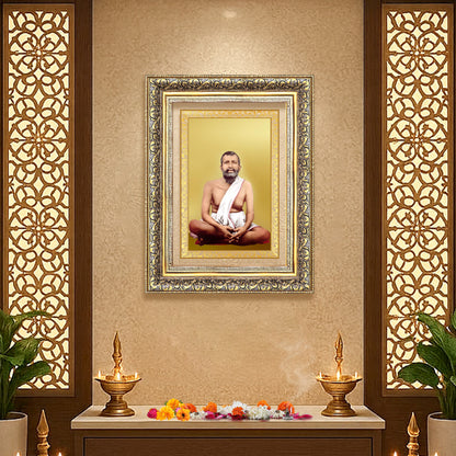 Sri Ramakrishna Paramahamsa | Enlightened Mystic of Bhakti & Vedanta Wall Photo Frame in 24K Gold Plated Foil