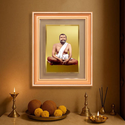 Sri Ramakrishna Paramahamsa | Enlightened Mystic of Bhakti & Vedanta Wall & Tabletop Frame in 24K Gold Plated Foil