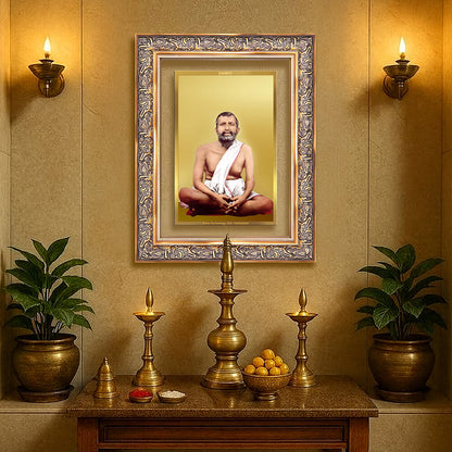 Sri Ramakrishna Paramahamsa | Enlightened Mystic of Bhakti & Vedanta Wall Photo Frame in 24K Gold Plated Foil