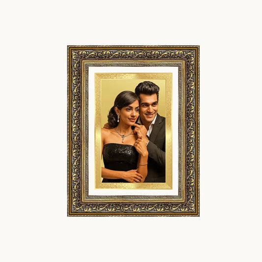 Portrait on Gold Immortalise Your Aurum Essence Rectangle Photo Frame in 24K Gold Plated Foil