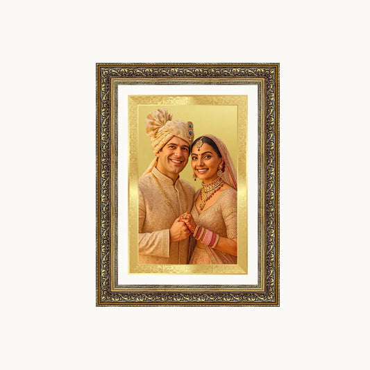 Portrait on Gold Immortalise Your Legacy Rectangle Photo Frame in 24K Gold Plated Foil