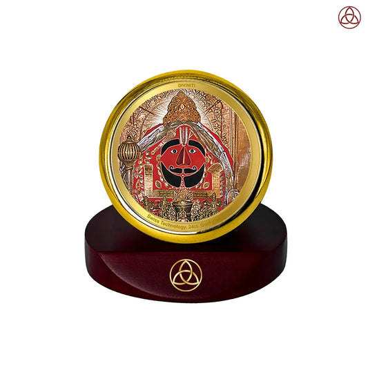 Salasar Balaji | Lord Hanuman of Salasar Dham Car Dashboard Frame in 24K Gold Plated Foil