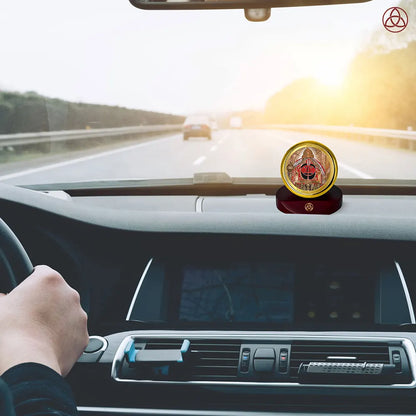 Salasar Balaji | Lord Hanuman of Salasar Dham Car Dashboard Frame in 24K Gold Plated Foil