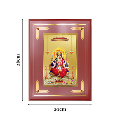 Santoshi Mata | Goddess of Contentment & Fulfilment Wall and Tabletop Photo Frame in 24K Gold Plated Foil