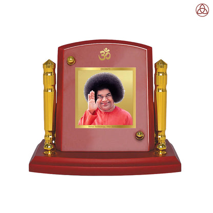 Satya Sai Baba | Divine Teacher & Healer Car Dashboard Frame in 24K Gold Plated Foil
