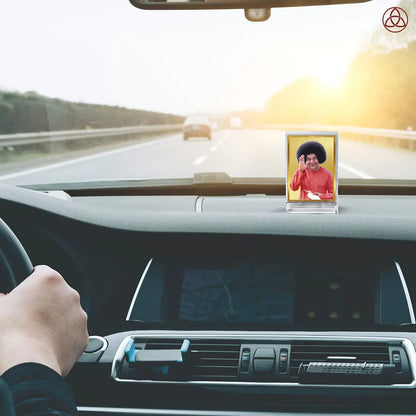 Sathya Sai Baba | Avatar of Love and Universal Harmony Car Dashboard Frame in 24K Gold Plated Foil