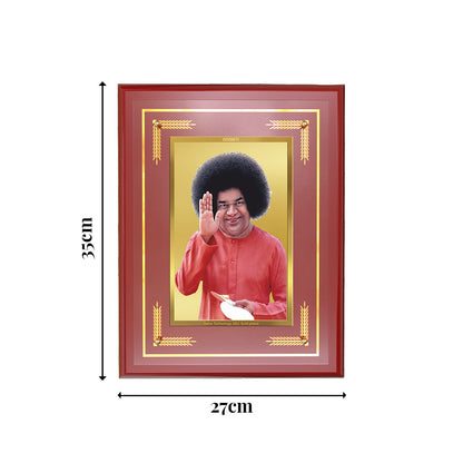 Sathya Sai Baba | Avatar of Love and Universal Harmony Wall Photo Frame in 24K Gold Plated Foil