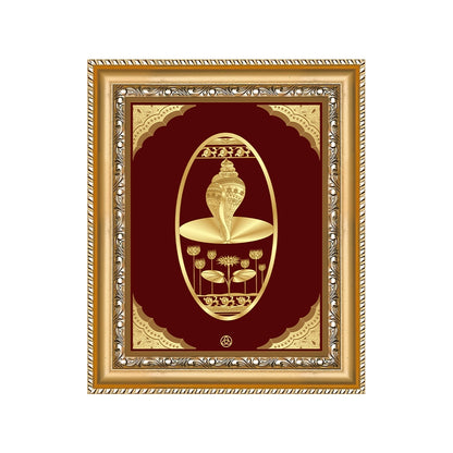 Shankh Wall Hanging Frame Gold on Gold in 24K Foil