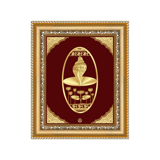 Shankh Wall Hanging Frame Gold on Gold in 24K Foil