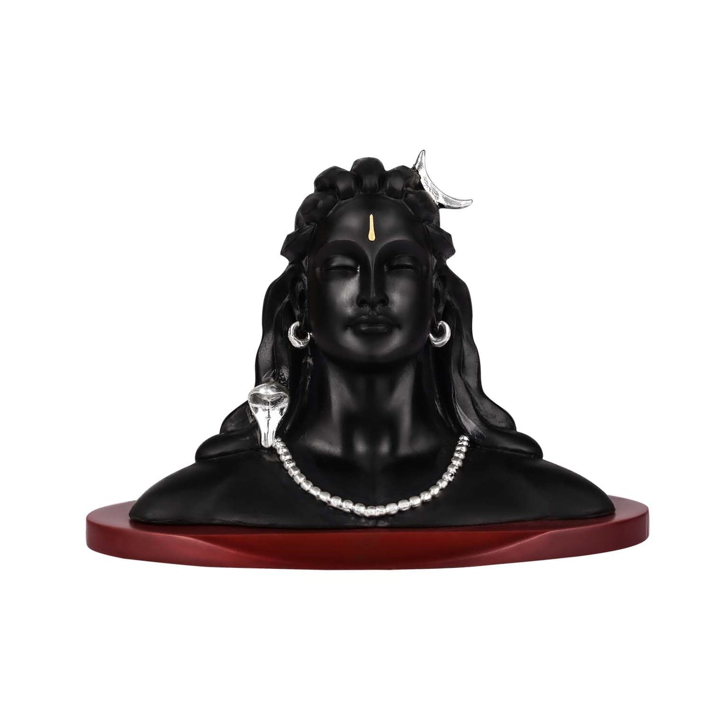 999 Silver Plated Shiva Adiyogi Idol Car Dashboard Showpiece, Home & Office Spiritual Décor