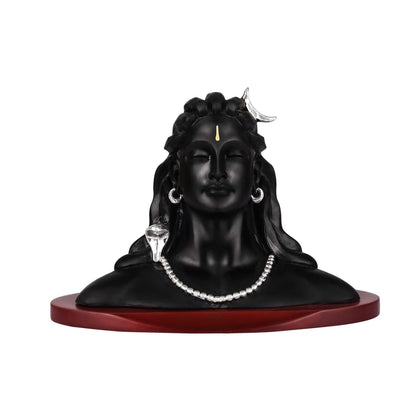 999 Silver Plated Shiva Adiyogi Idol Car Dashboard Showpiece, Home & Office Spiritual Décor