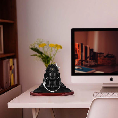 999 Silver Plated Shiva Adiyogi Idol Car Dashboard Showpiece, Home & Office Spiritual Décor