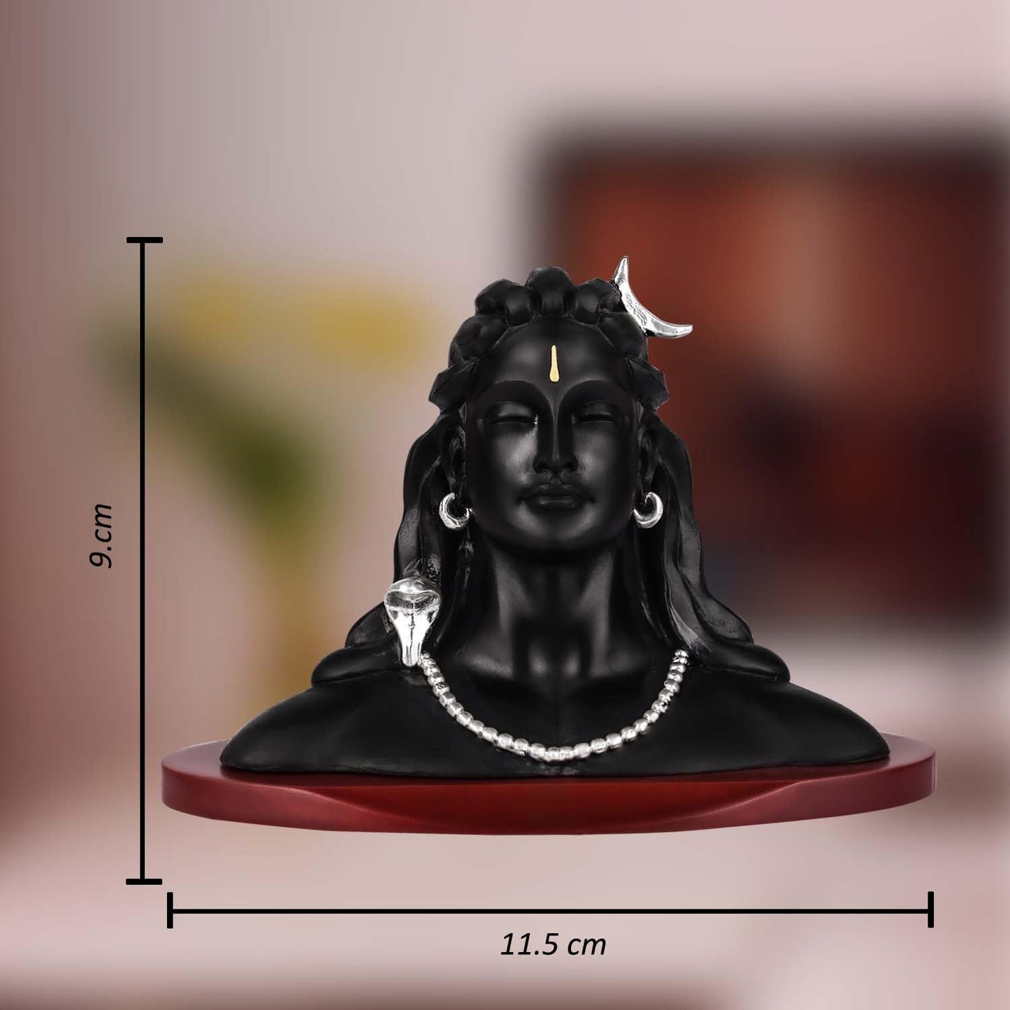 999 Silver Plated Shiva Adiyogi Idol Car Dashboard Showpiece, Home & Office Spiritual Décor