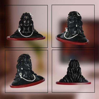 999 Silver Plated Shiva Adiyogi Idol Car Dashboard Showpiece, Home & Office Spiritual Décor