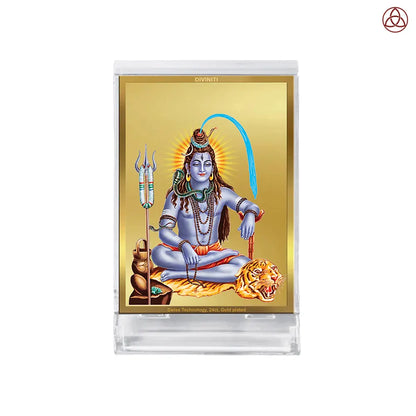Lord Shiva | Mahadev The Supreme Consciousness Car Dashboard Frame in 24K Gold Plated Foil