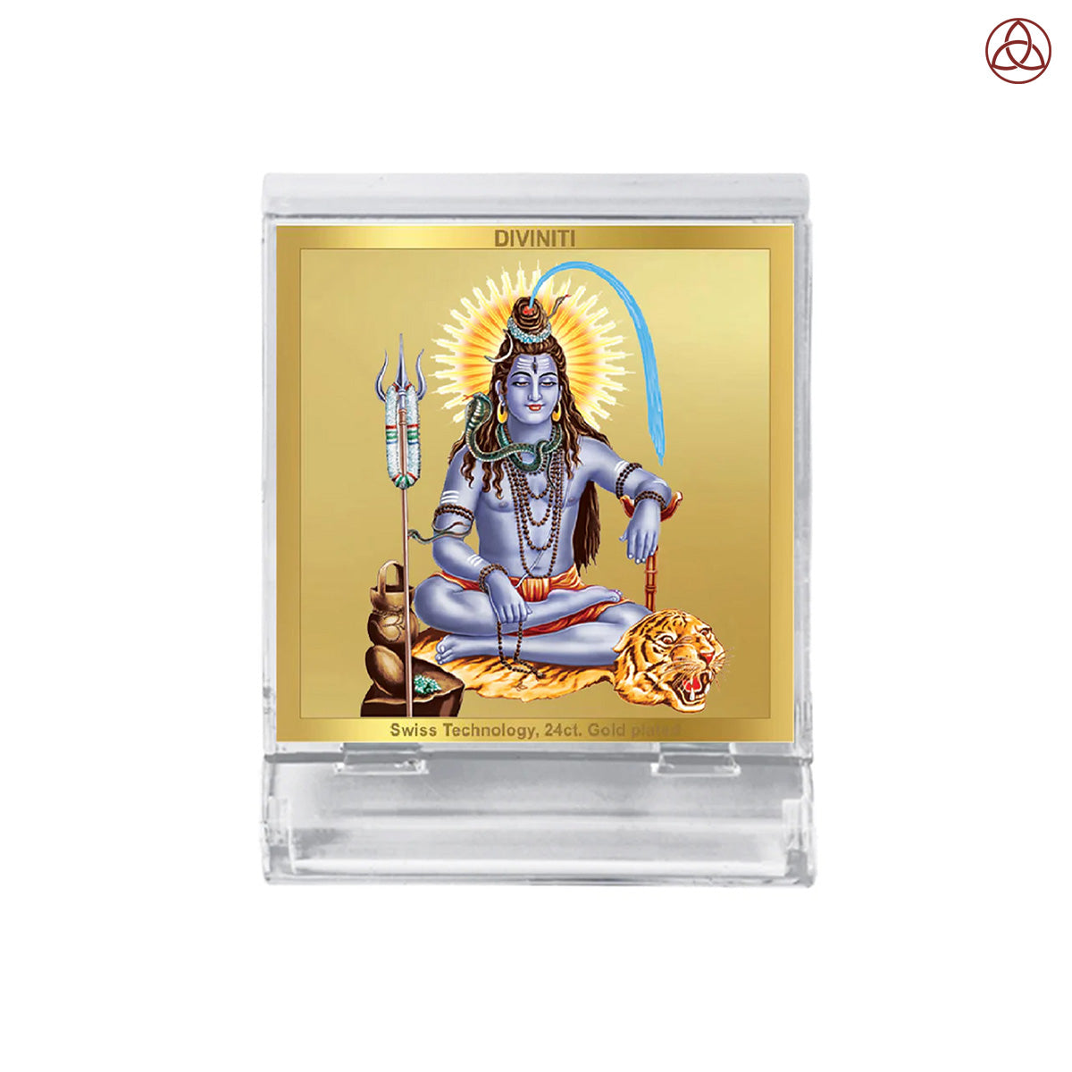 Lord Shiva | Spiritual Car Dashboard & Tabletop Frame in 24K Gold Plated Foil