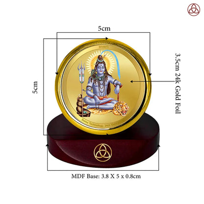 Lord Shiva | Mahadev The Supreme Consciousness Car Dashboard Frame in 24K Gold Plated Foil