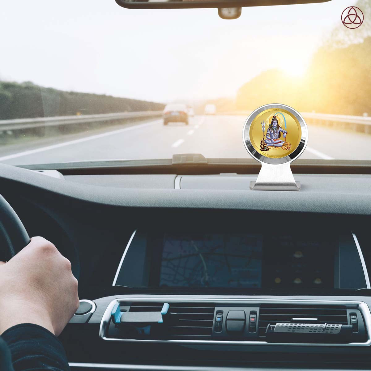 Lord Shiva | Mahadev The Supreme Consciousness Car Dashboard Frame in 24K Gold Plated Foil