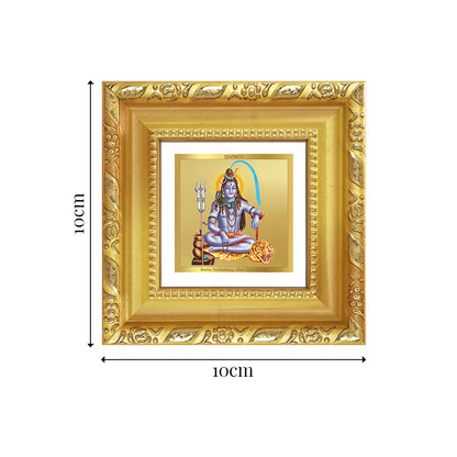 Diviniti Lord Shiva (Mahadev) Tabletop Photo Frame in 24K Gold Plated Foil | Power, Protection & Spiritual Awakening | DG103S1A (10x10 CM)