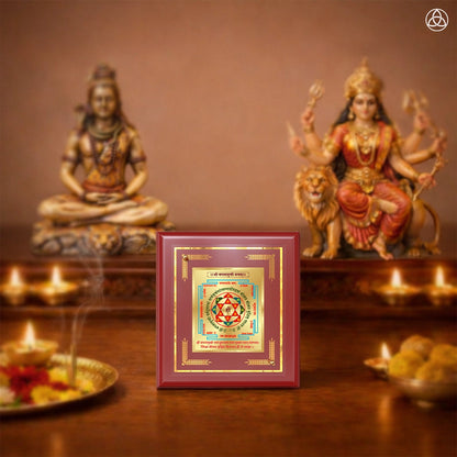Shree Baglamukhi Yantra | Sacred Protection & Victory Frame in 24K Gold Plated Foil