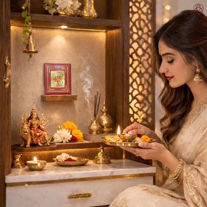 Shree Baglamukhi Yantra | Sacred Protection & Victory Frame in 24K Gold Plated Foil