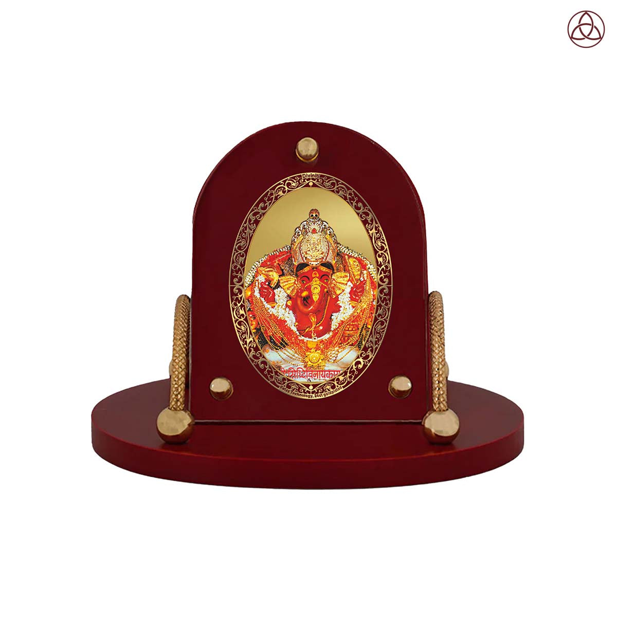Siddhivinayak | Divine Lord Ganesha Car Dashboard & Tabletop Photo Frame in 24K Gold Plated Foil