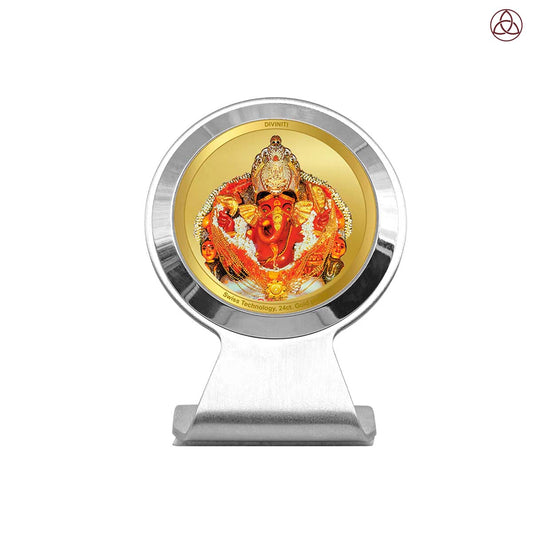 Lord Siddhivinayak | Giver of Auspicious Beginnings & Fulfilled Wishes Car Dashboard Frame in 24K Gold Plated Foil