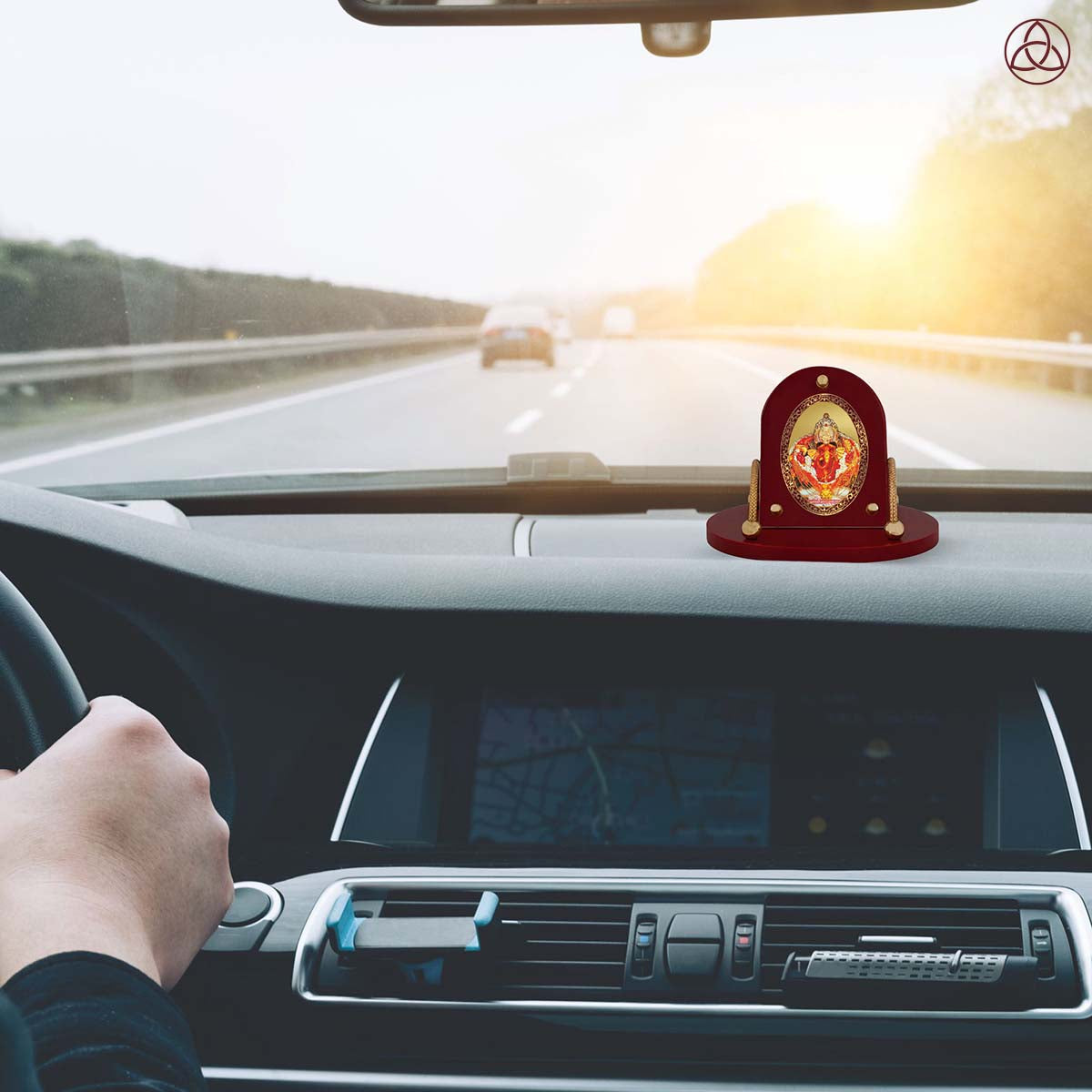Siddhivinayak | Divine Lord Ganesha Car Dashboard & Tabletop Photo Frame in 24K Gold Plated Foil