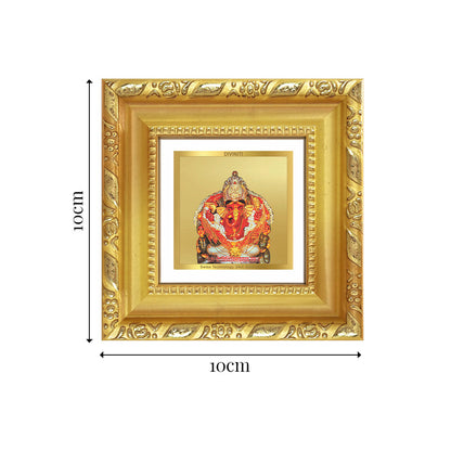 Diviniti Lord Siddhivinayak Tabletop Photo Frame in 24K Gold Plated Foil | Success, Wisdom & Auspicious Blessings | DG103S1A (10x10 CM)