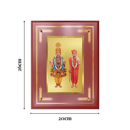 Lord Swaminarayan | Incarnation of Dharma & Divine Grace Wall and Tabletop Photo Frame in 24K Gold Plated Foil