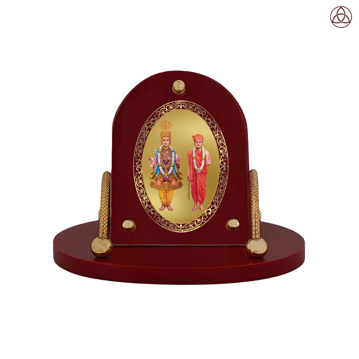 Lord Swaminarayan | Spiritual Car Dashboard & Tabletop Frame in 24K Gold Plated Foil