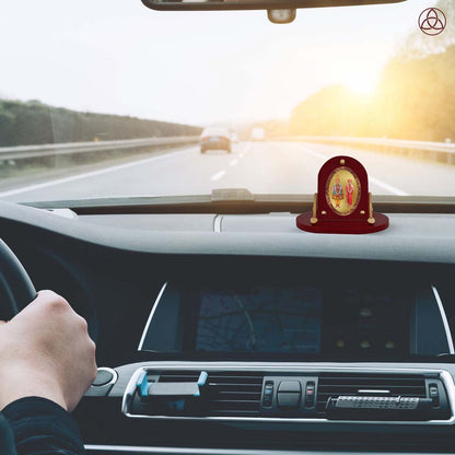 Lord Swaminarayan | Spiritual Car Dashboard & Tabletop Frame in 24K Gold Plated Foil